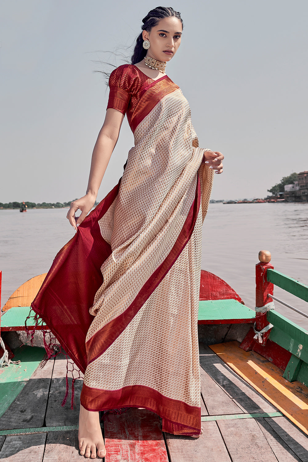 Brown Kanjivaram Pure Silk Saree