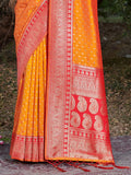 Mustard Banarasi Silk Saree With Blouse Piece