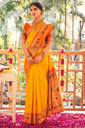 Marigold Orange Paithani Saree