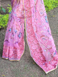 Peach Organza Saree With Blouse Piece