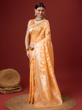 Orange Cotton Saree With Blouse Piece