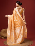 Orange Cotton Saree With Blouse Piece