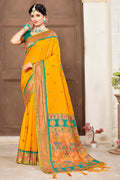 Canary Yellow Paithani Saree