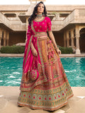 Hot Pink Banarasi Silk Lehenga