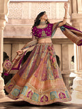 Magenta Pink Banarasi Silk Lehenga