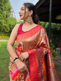 Wine Paithani Silk Saree With Blouse Piece