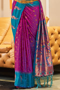 Berry Violet Silk Saree