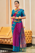 Berry Violet Silk Saree