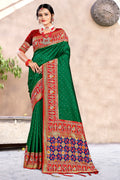 Bottle Green Silk Saree