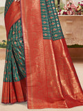 Green Silk Saree With Blouse Piece