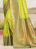 Green Silk Saree With Blouse Piece