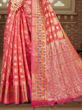 Pink Silk Saree With Blouse Piece