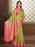 Green Silk Saree With Blouse Piece