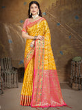 Yellow Silk Saree With Blouse Piece