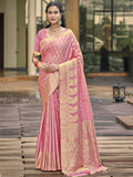 Pink Silk Saree With Blouse Piece