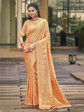 Orange Silk Saree With Blouse Piece