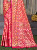 Pink Silk Saree With Blouse Piece