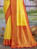 Yellow Silk Saree With Blouse Piece