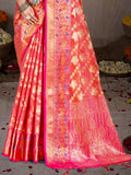 Pink Silk Saree With Blouse Piece