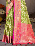 Green Silk Saree With Blouse Piece