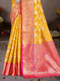 Yellow Silk Saree With Blouse Piece