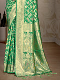 Green Silk Saree With Blouse Piece