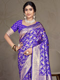 Lavender Silk Saree With Blouse Piece