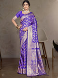 Lavender Silk Saree With Blouse Piece