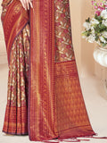 Maroon Silk Saree With Blouse Piece