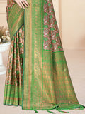 Green Silk Saree With Blouse Piece