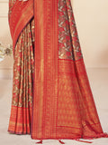 Red Silk Saree With Blouse Piece