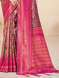 Pink Silk Saree With Blouse Piece