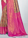 Pink Silk Saree With Blouse Piece