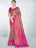 Pink Silk Saree With Blouse Piece