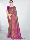 Purple Silk Saree With Blouse Piece