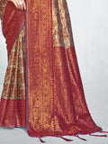 Maroon Silk Saree With Blouse Piece