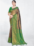 Green Silk Saree With Blouse Piece