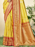 Yellow Silk Saree With Blouse Piece