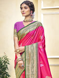 Pink Silk Saree With Blouse Piece