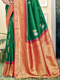 Green Silk Saree With Blouse Piece