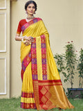 Yellow Silk Saree With Blouse Piece