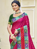 Pink Silk Saree With Blouse Piece