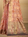 Pink Organza Saree With Blouse Piece