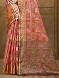 Pink Organza Saree With Blouse Piece