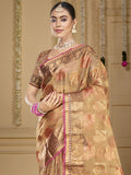 Brown Organza Saree With Blouse Piece