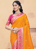 Mustard Silk Saree With Blouse Piece