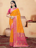 Mustard Silk Saree With Blouse Piece