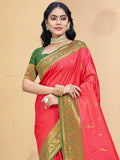 Pink Silk Saree With Blouse Piece