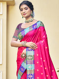 Pink Silk Saree With Blouse Piece