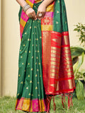 Green Silk Saree With Blouse Piece